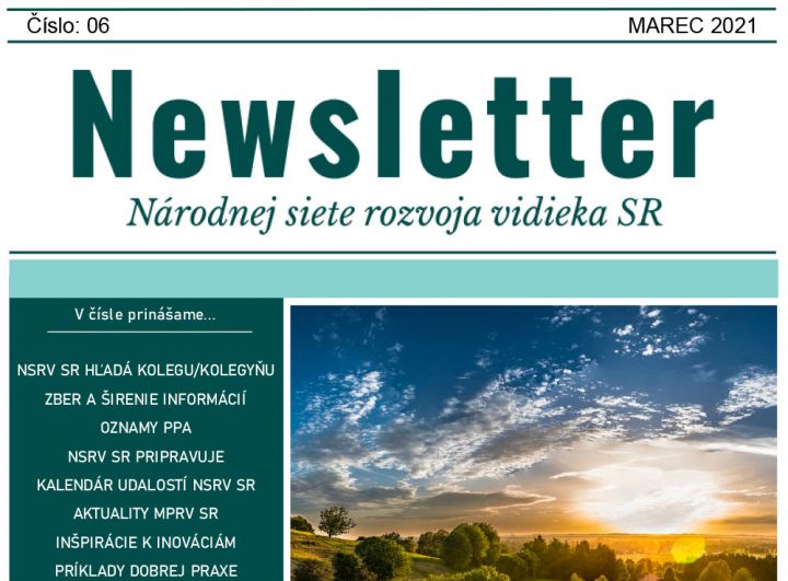 NEWSLETTER Národnej siete rozvoja vidieka SR | 06/2021