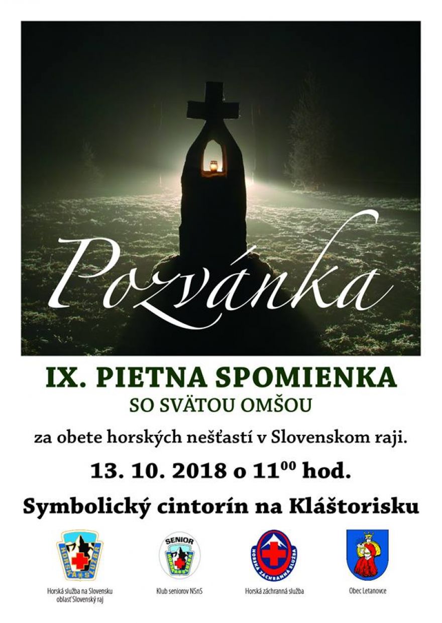 IX. Pietna spomienka za obete horských nešťastí | Kláštorisko